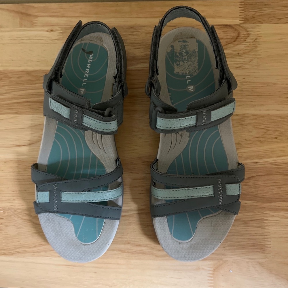 Merrell Sedona Blue Surf Hiking Sandals Womens 6 Grey Teal Sport J343106C